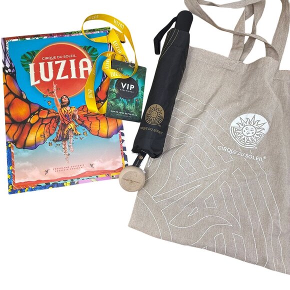 Cirque Du Soleil Luzia VIP Souvenir Set Tote Umbrella Program Yo-Yo Badge - Picture 1 of 9